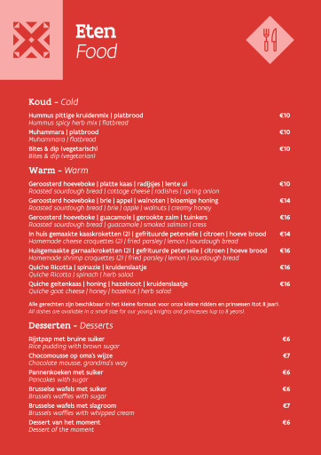 Food & beverages menus