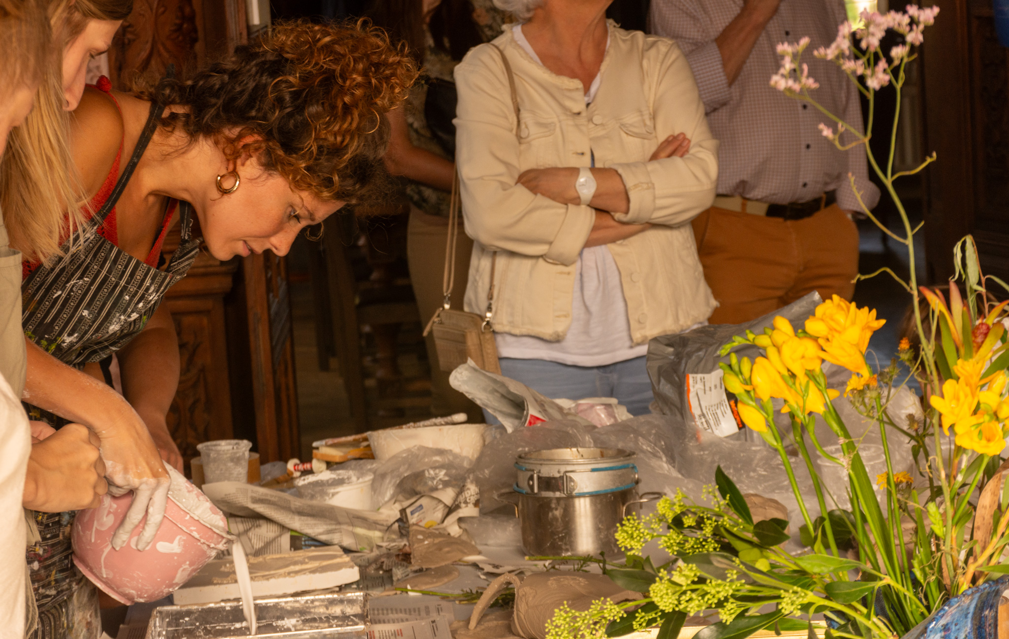 Inez Maes, workshop botanische tegel